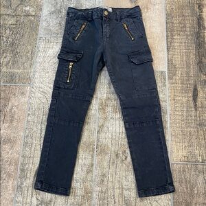 Zara Girls Black Denim Jeans with Zippers Girls Size 5